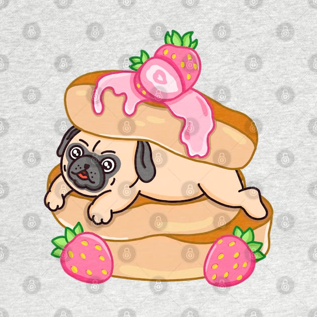 Pug Loves Pancakes by Kimprut